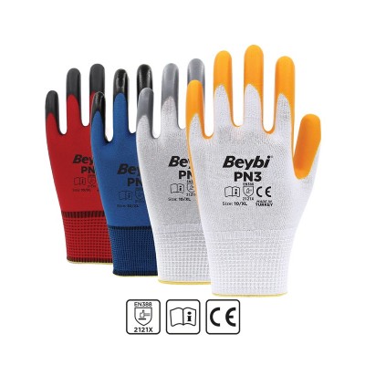 PN3 Polyester Örme Nitril Eldiven